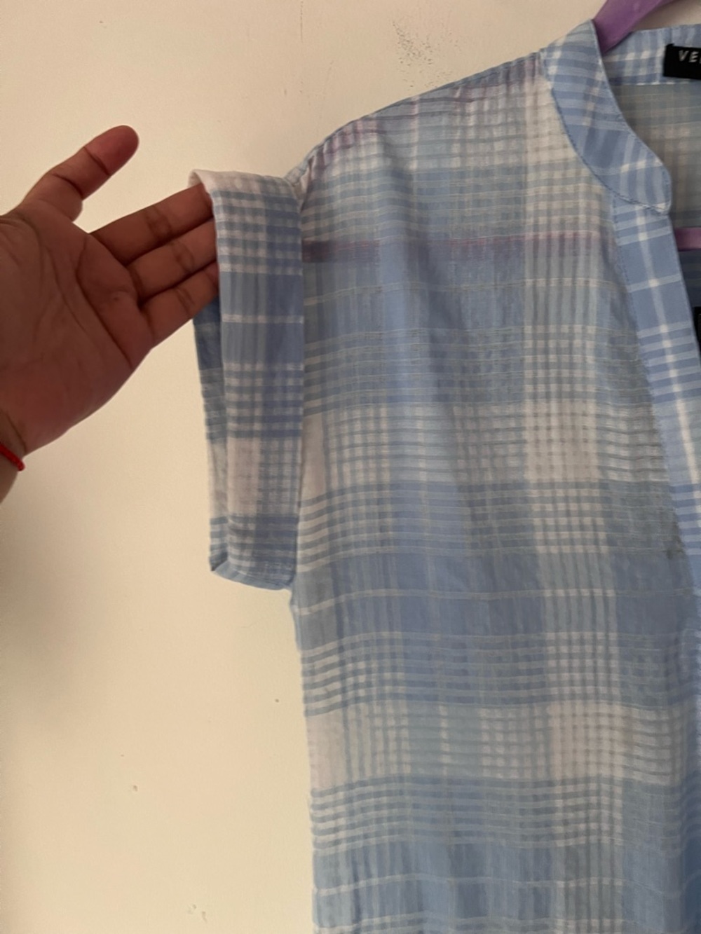 NWT Veronica Beard Hanne Sky White Mini Plaid Shirt Dress Size Small - Picture 5 of 14